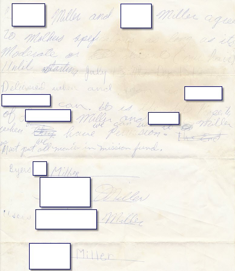 Handwritten agreement between brothers to buy the Honda CL175
