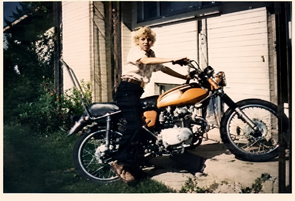 Steve Miller as a boy on the Honda CL175 with sissy bar