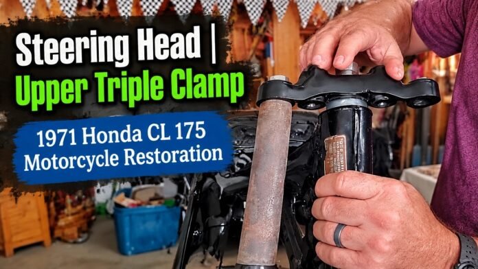 Ep. 3: Steering Head Bearings and Upper Triple Clamp on a 1971 Honda CL175